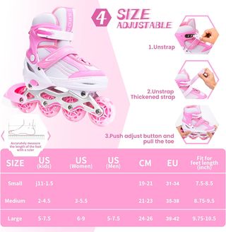 Patines en línea ajustables rosas