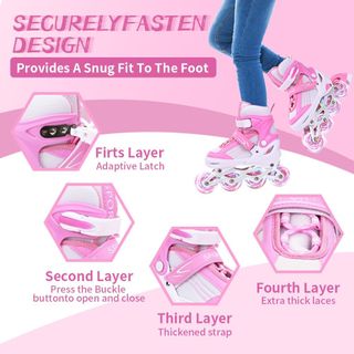 Patines en línea ajustables rosas