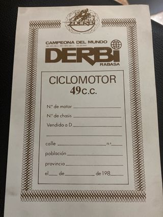 Lote Derbi Rabasa Antiguo
