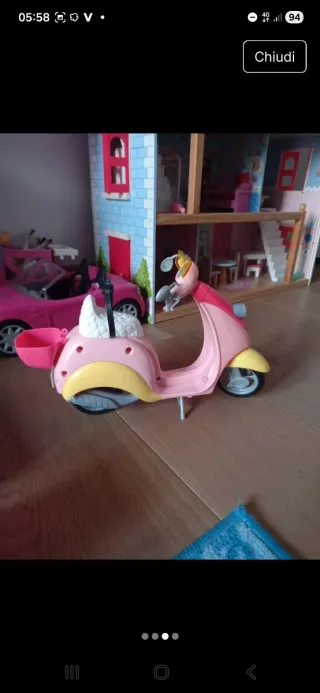 Scooter Barbie rosa e giallo