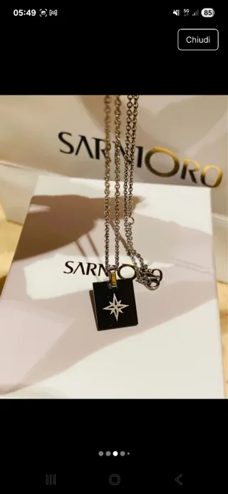 Collana Uomo Argento Rosa dei Venti SARNIORO