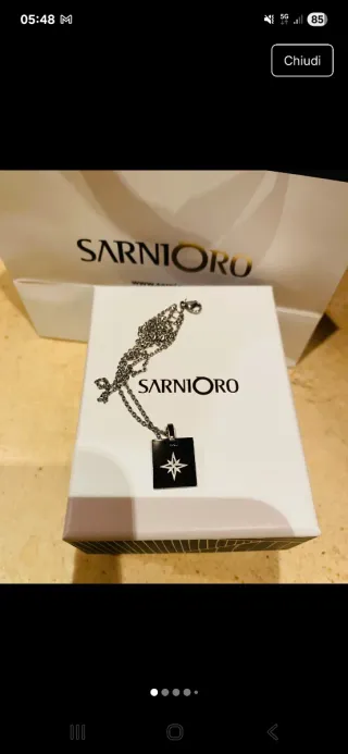 Collana Uomo Argento Rosa dei Venti SARNIORO