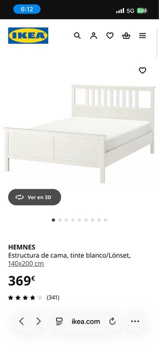 Estructura cama IKEA 140x200 COLOR MADERA OSCURA