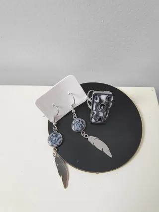 Pendientes y Anillo Arcilla Polimérica