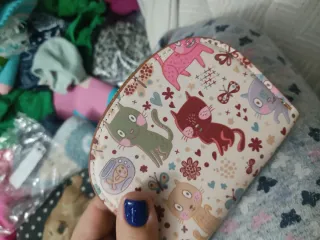 Conjunto cartera y monedero gatitos