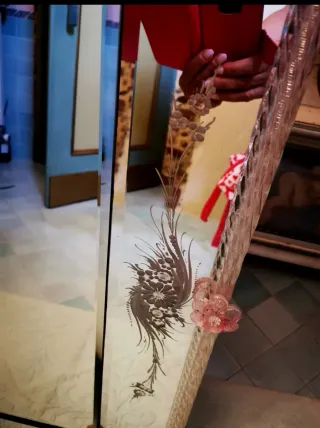 Specchio Murano originale Originale Fiori Rosa