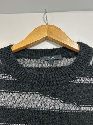 Jersey rayas S mujer negro/plata