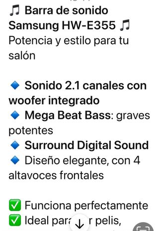 Barra de Sonido Samsung Negra