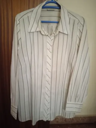 Blusa Canda Rayas Gris y Blanca