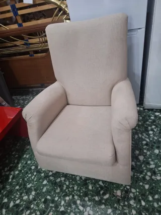 Butaca individual beige tela