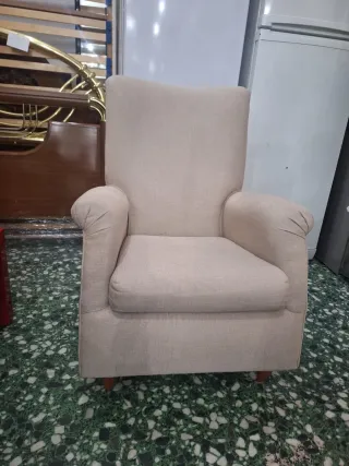 Butaca individual beige tela