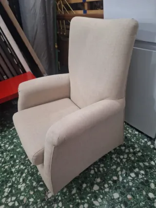 Butaca individual beige tela