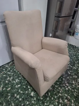 Butaca individual beige tela