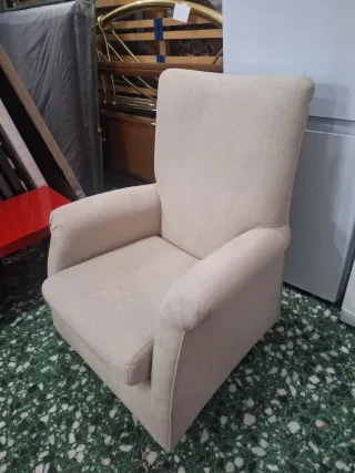 Butaca individual beige tela