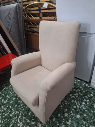 Butaca individual beige tela