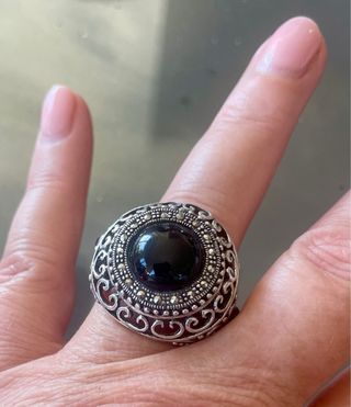 Anello Argento 925 Onice Nero