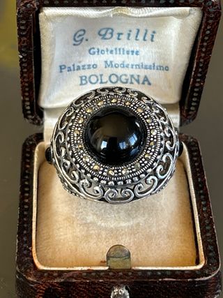 Anello Argento 925 Onice Nero