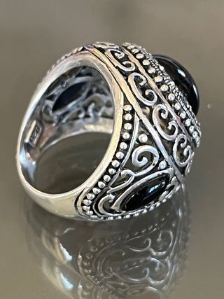 Anello Argento 925 Onice Nero