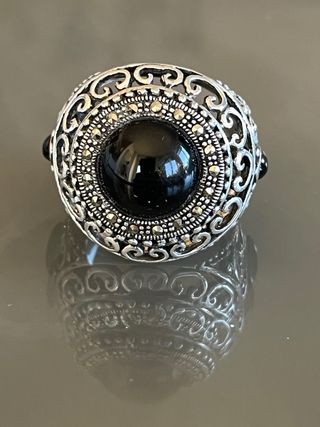 Anello Argento 925 Onice Nero