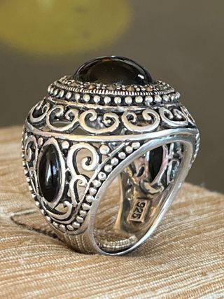 Anello Argento 925 Onice Nero