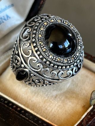 Anello Argento 925 Onice Nero