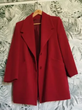 Cappotto Vintage donna 100% Lana Rosso L