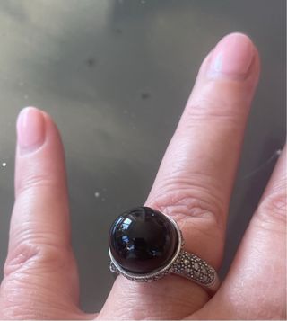 Anello Argento 925 Onice Sfera