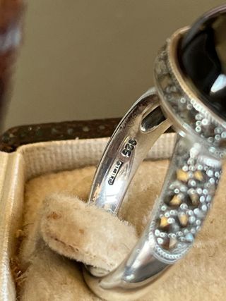 Anello Argento 925 Onice Sfera