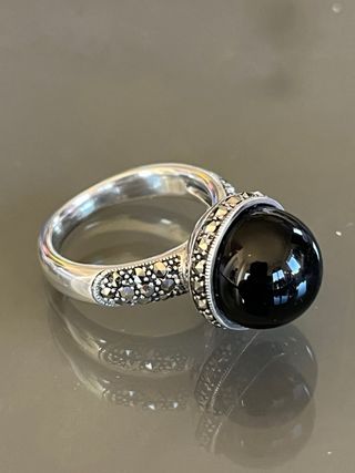 Anello Argento 925 Onice Sfera