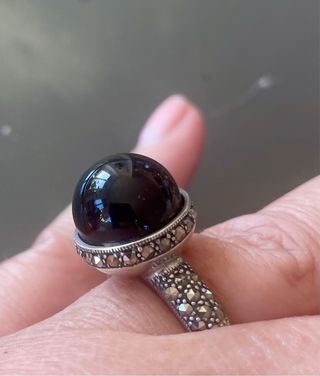 Anello Argento 925 Onice Sfera