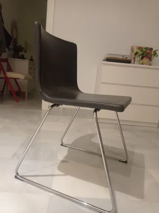 Dos Sillas Bernard Ikea Negra/Plata