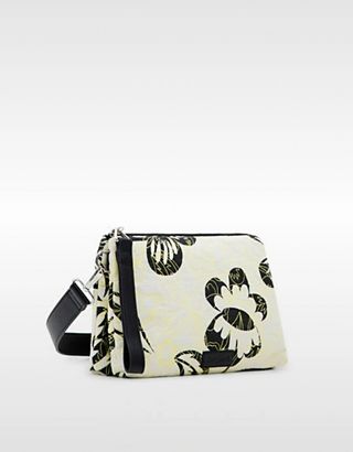 Bolso bordado algodón orgánico y piel