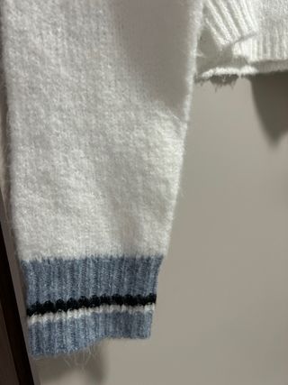 Jersey Mujer Talla M Negro, Blanco y Azul