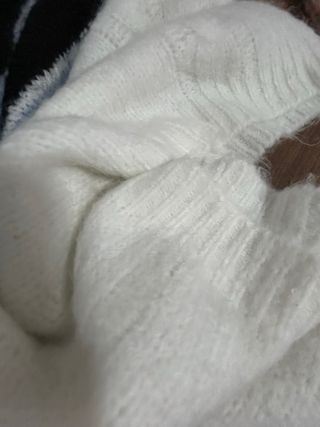 Jersey Mujer Talla M Negro, Blanco y Azul