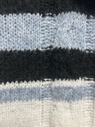 Jersey Mujer Talla M Negro, Blanco y Azul