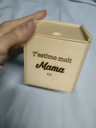 Caja de madera T'estimo molt Mama