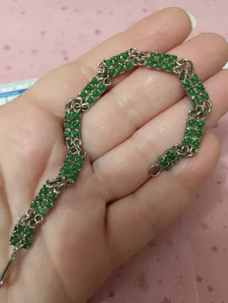 Bracciale antico giada verde argento