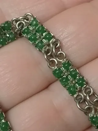 Bracciale antico giada verde argento