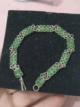 Bracciale antico giada verde argento