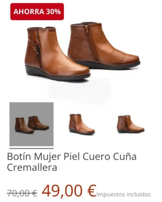 Botines Piel Marrón Talla 38