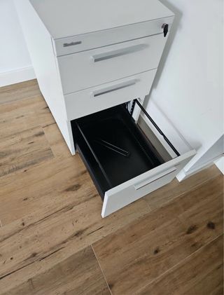 Cajonera Steelcase aluminio blanco 3 cajones