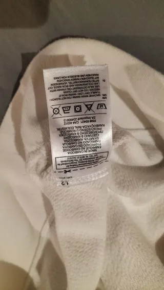 Sudadera Reebok Blanca Logo Rojo/Negro