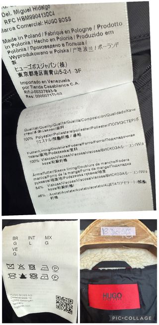 Abrigo color crema poliester HUGO BOSS talla L