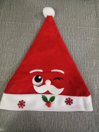 Cappello Babbo Natale con Faccina e Fiocchi di Nev