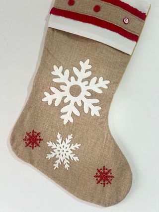 Calcetín de Navidad con Copos de Nieve