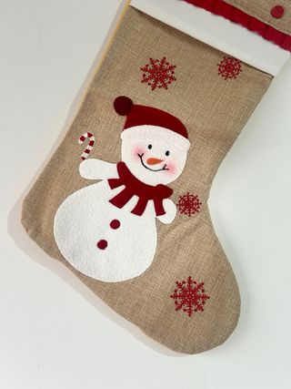 Calcetín de Navidad con Muñeco de Nieve