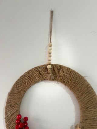 Corona Decoración Navidad Jute Madera