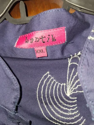 Vestido azul estampado señora