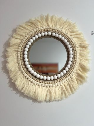 Espejo Decorativo Yute y Madera