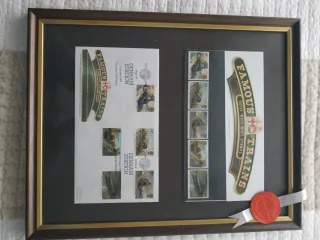 Marco con sellos de trenes Royal Mail